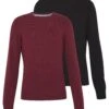 Pier One 2 Pack- Jersey De Punto - Black/Bordeaux 1 Pier One 2 Pack- Jersey De Punto - Black/Bordeaux -Pier One 0560ab89afbf4b329d7f552a3e377cae