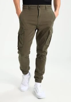 Pier One Cuffed Skinny Trouser- Pantalones Cargo - Khaki