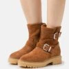 Pier One Leather - Botines Camperos - Cognac