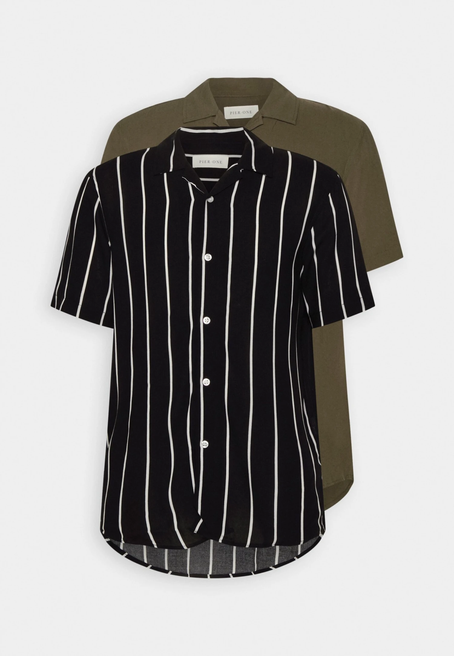 Pier One 2 Pack - Camisa - Olive/Black 7 Pier One 2 Pack - Camisa - Olive/Black - Imagen 5