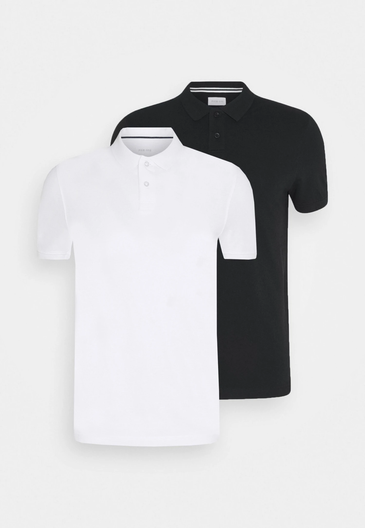Pier One 2 Pack - Polo - White/Black 3 Pier One 2 Pack - Polo - White/Black