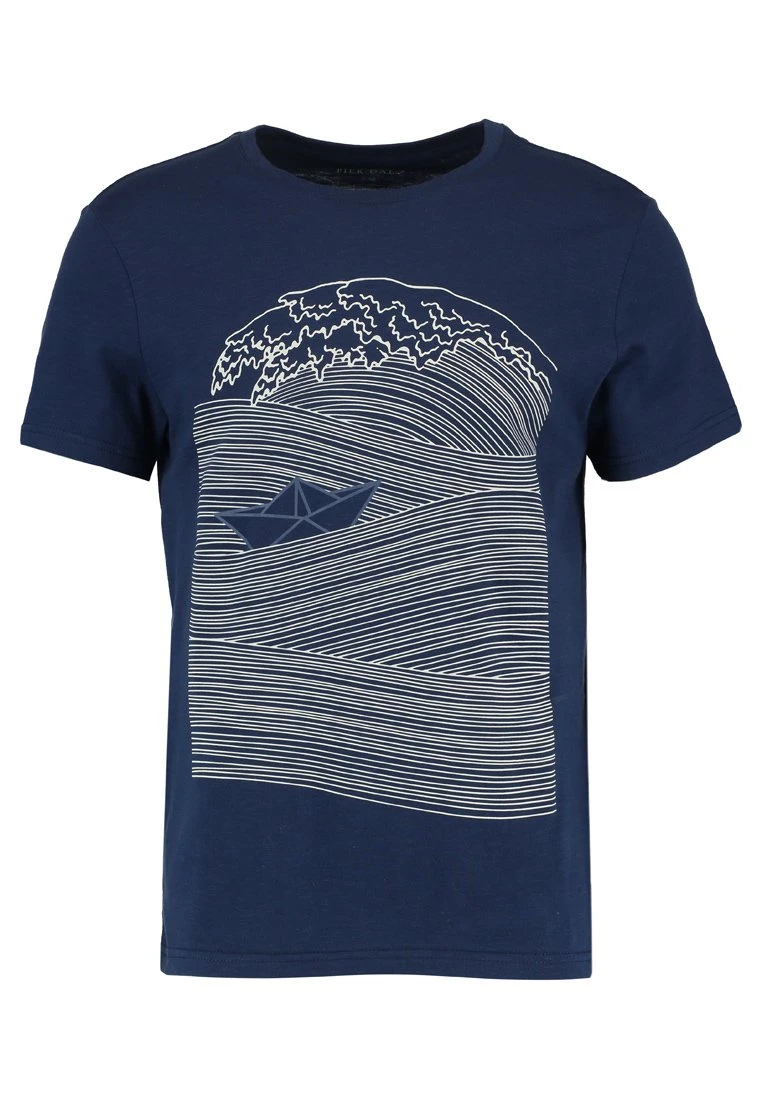 Pier One Camiseta Estampada - Dark Blue/White 7 Pier One Camiseta Estampada - Dark Blue/White - Imagen 5