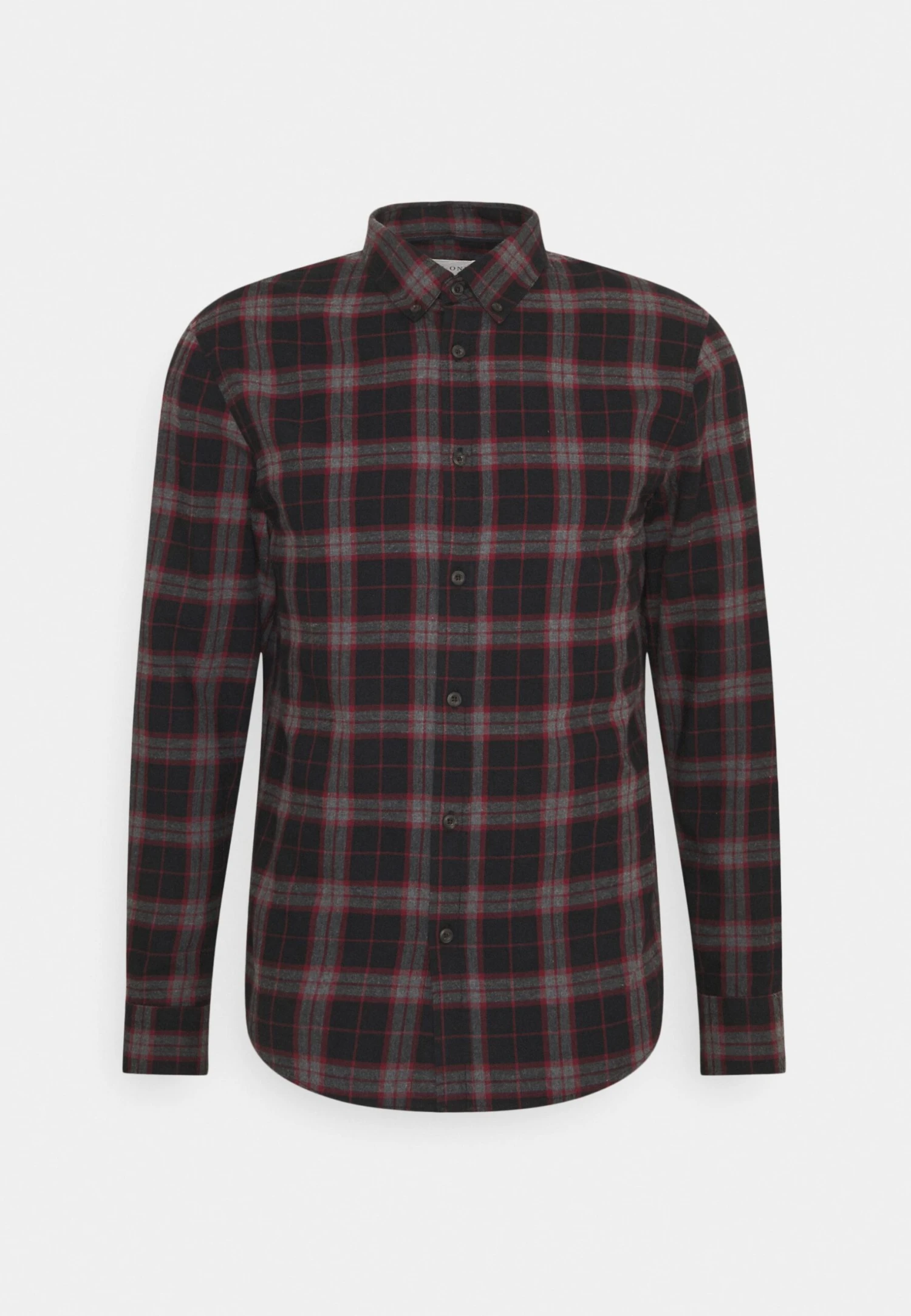 Pier One Camisa - Mottled Dark Grey / Bordeaux 3 Pier One Camisa - Mottled Dark Grey / Bordeaux