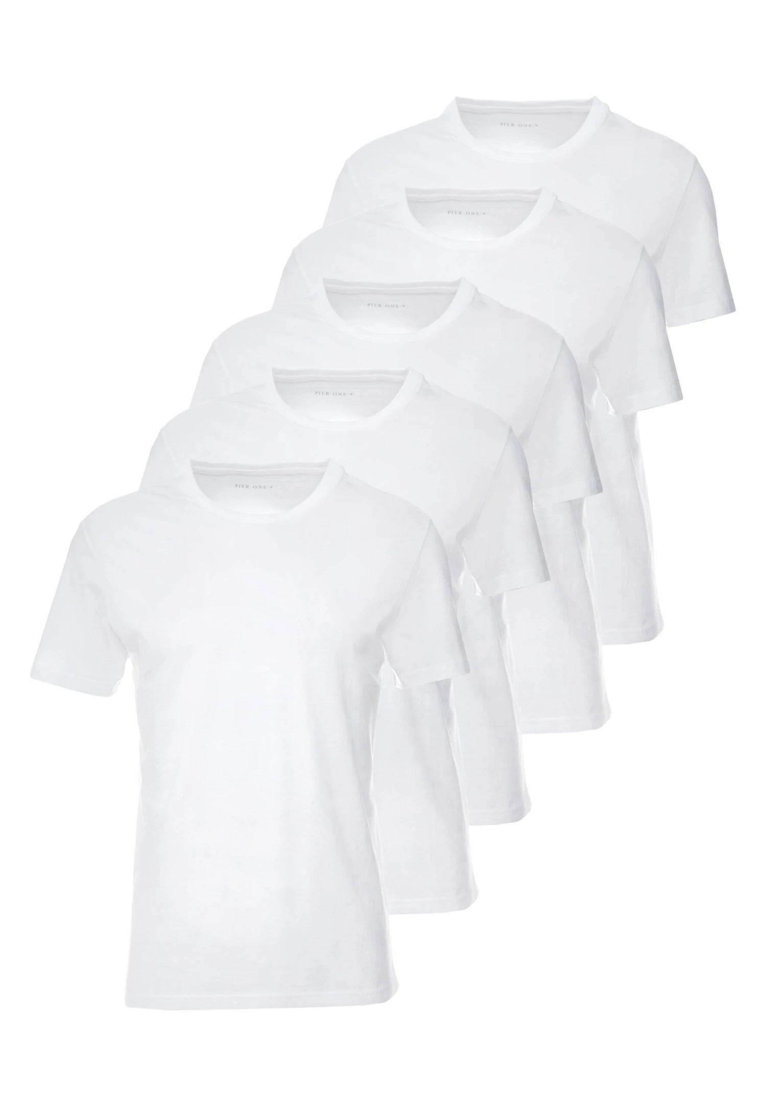 Pier One 5 Pack - Camiseta Básica - White 3 Pier One 5 Pack - Camiseta Básica - White