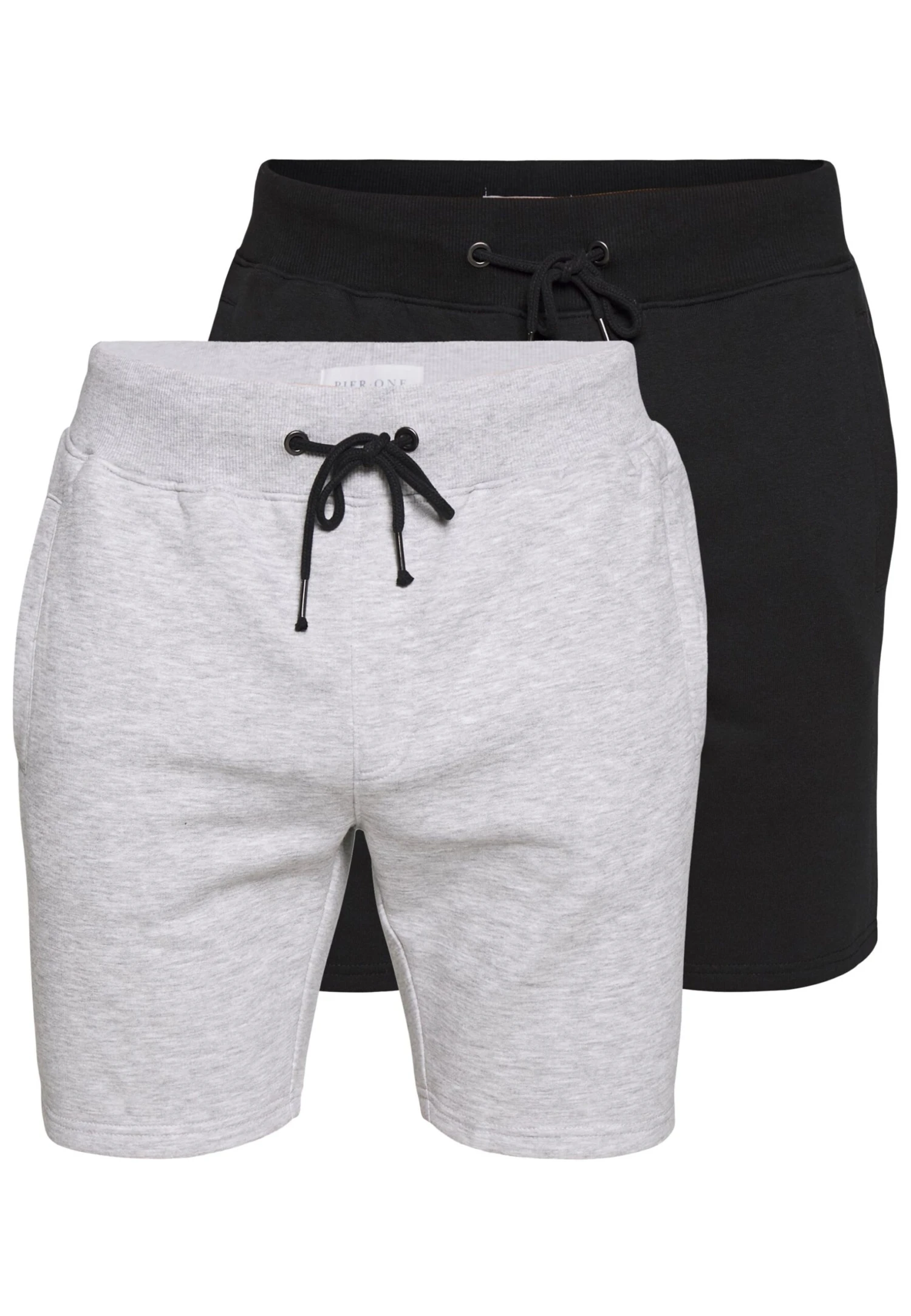 Pier One 2 Pack - Shorts -Light Grey /Black 3 Pier One 2 Pack - Shorts -Light Grey /Black