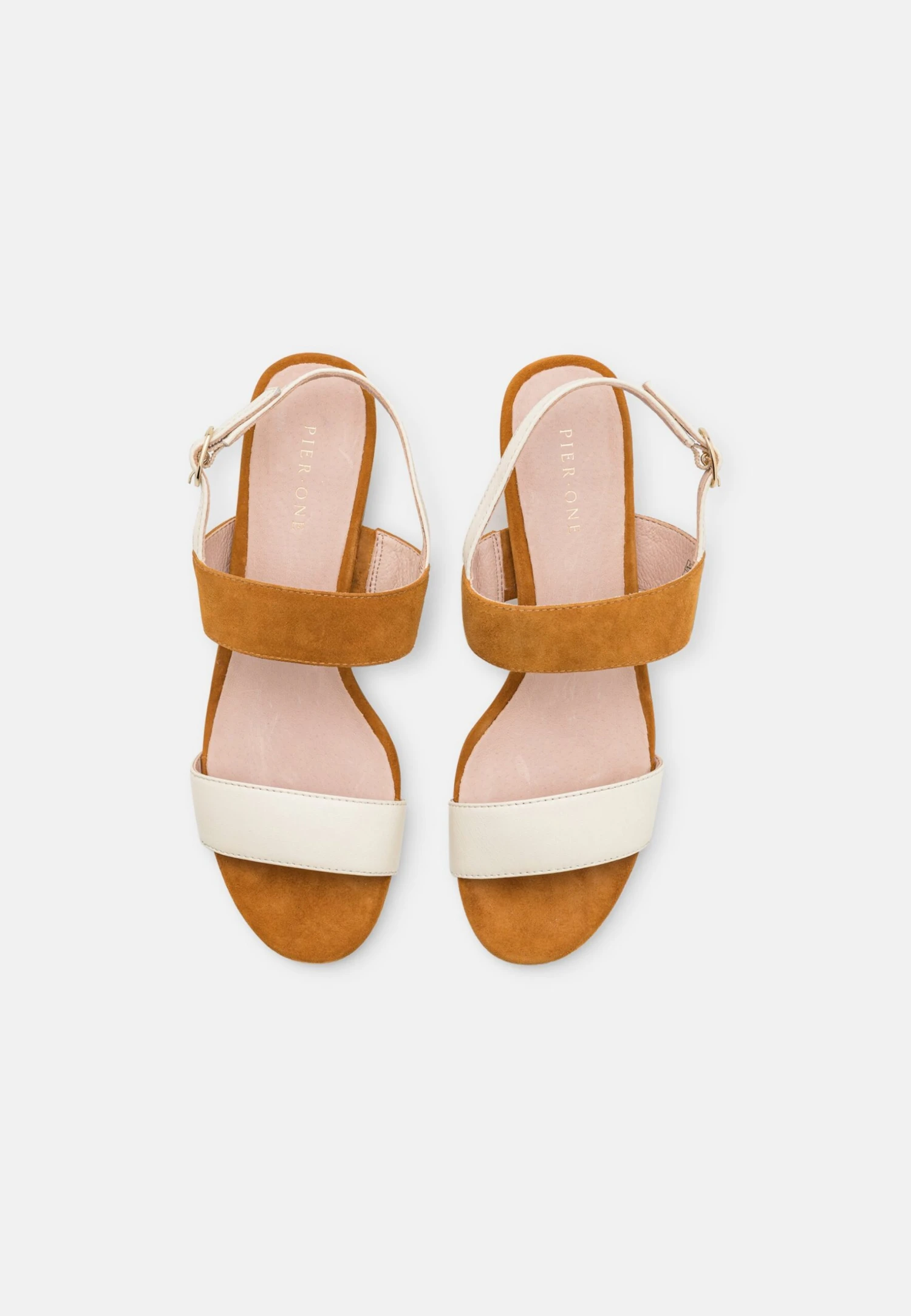 Pier One Leather- Sandalias - White/Cognac 8 Pier One Leather- Sandalias - White/Cognac - Imagen 6