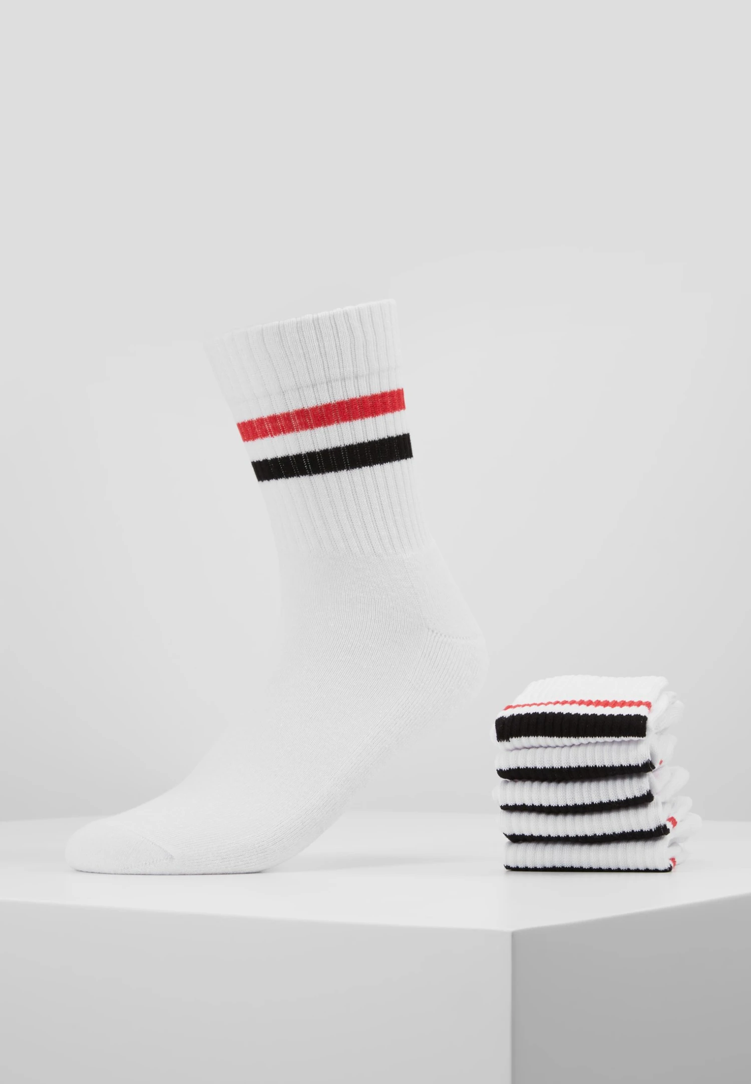 Pier One 5 Pack - Calcetines - White/Red/Black 3 Pier One 5 Pack - Calcetines - White/Red/Black