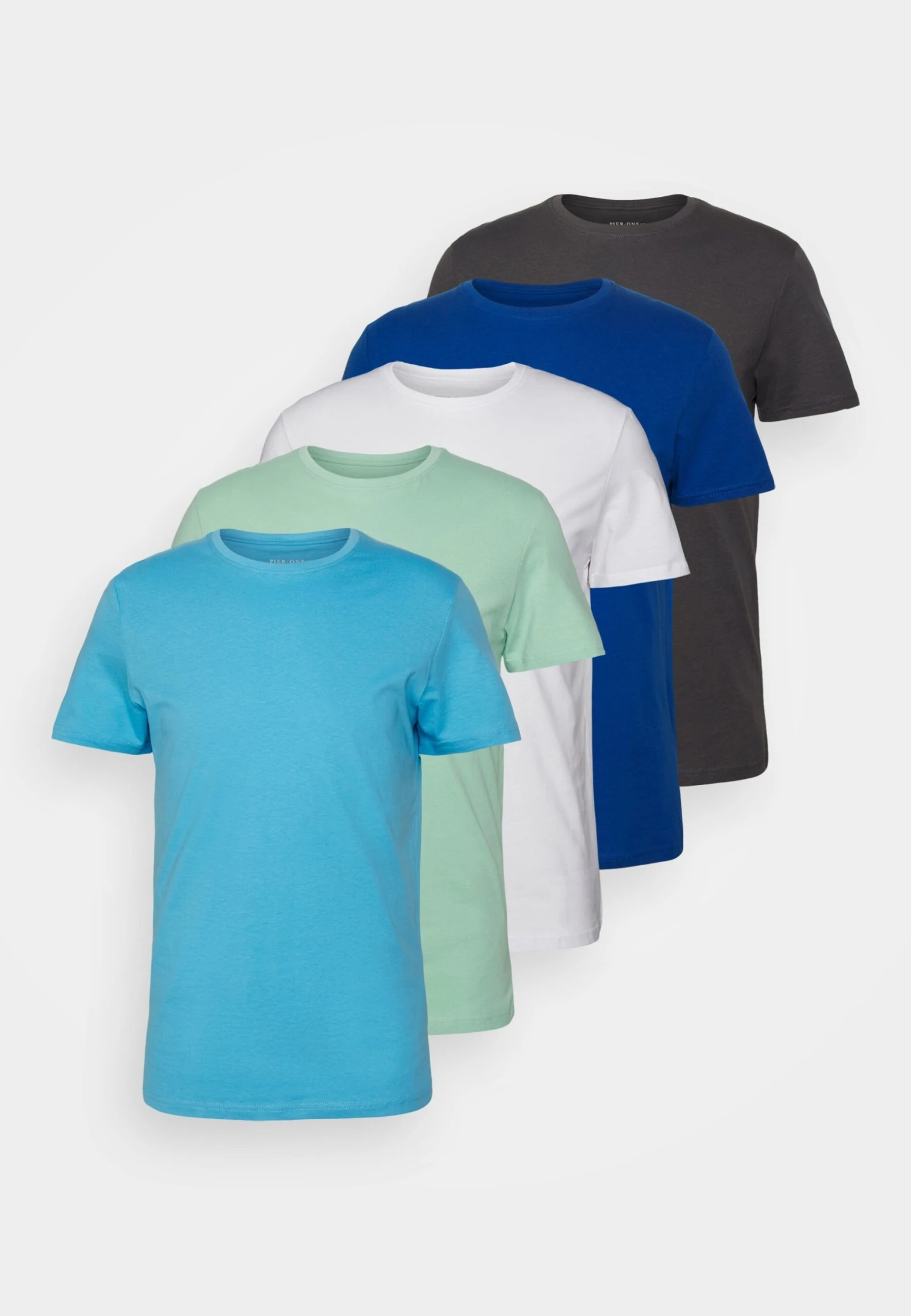 Pier One 5 Pack - Camiseta Básica - Blue/Dark Blue/Light Green 3 Pier One 5 Pack - Camiseta Básica - Blue/Dark Blue/Light Green