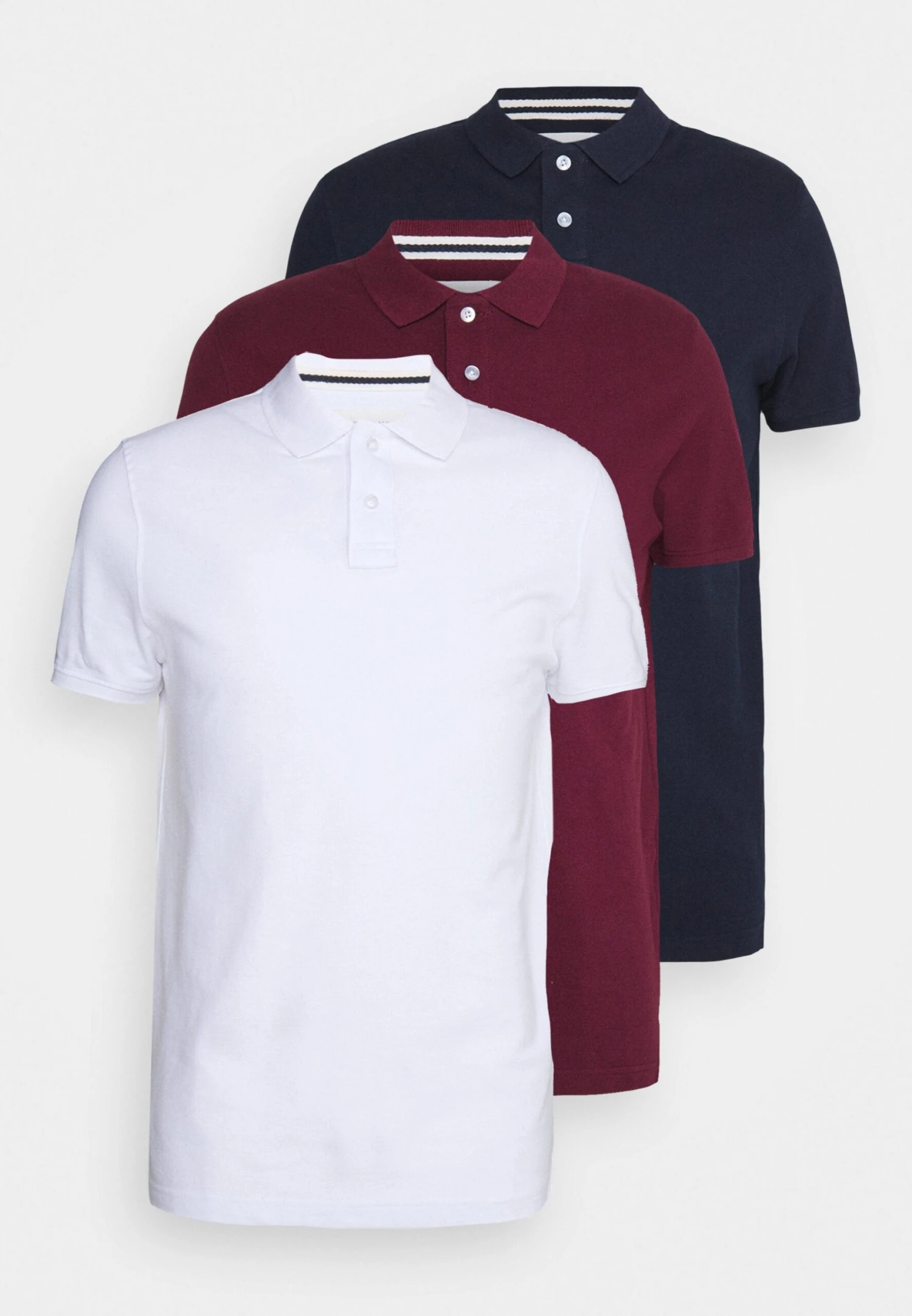 Pier One 3 Pack - Polo - Bordeaux/White/Dark Blue 6 Pier One 3 Pack - Polo - Bordeaux/White/Dark Blue - Imagen 4