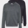 Pier One 2 Pack - Sudadera - Black/Mottled Dark Grey