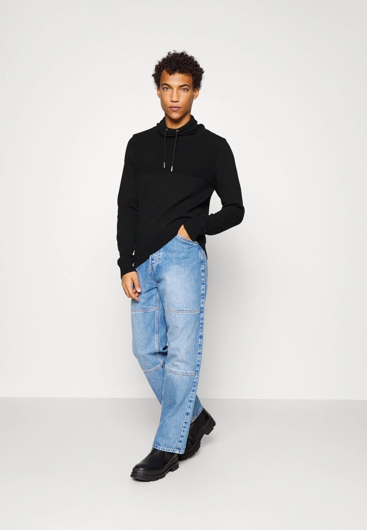 Pier One Structure Block High Collar - Chaqueta De Punto - Black 4 Pier One Structure Block High Collar - Chaqueta De Punto - Black - Imagen 2