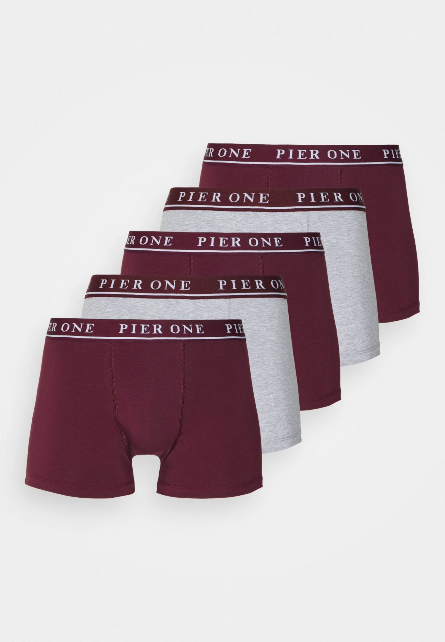 Pier One 5 Pack - Culotte - Bordeaux/Mottled Grey 3 Pier One 5 Pack - Culotte - Bordeaux/Mottled Grey