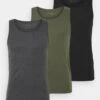 Pier One 3 Pack - Camiseta Interior - Black/Khaki/Mottled Dark Grey 1 Pier One 3 Pack - Camiseta Interior - Black/Khaki/Mottled Dark Grey -Pier One dcdf4f7f98684599b47537ac7ea160f4