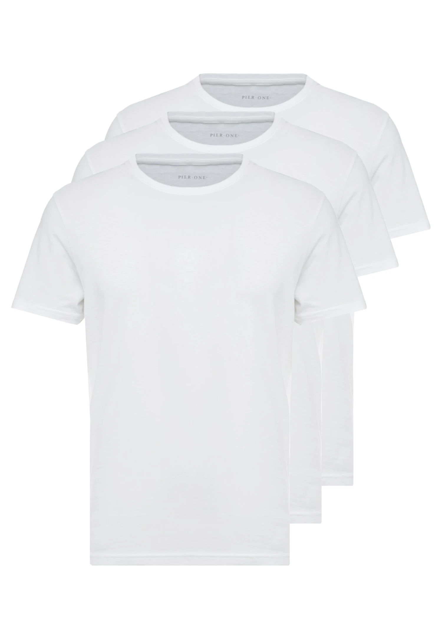 Pier One 3 Pack - Camiseta Básica - White 3 Pier One 3 Pack - Camiseta Básica - White
