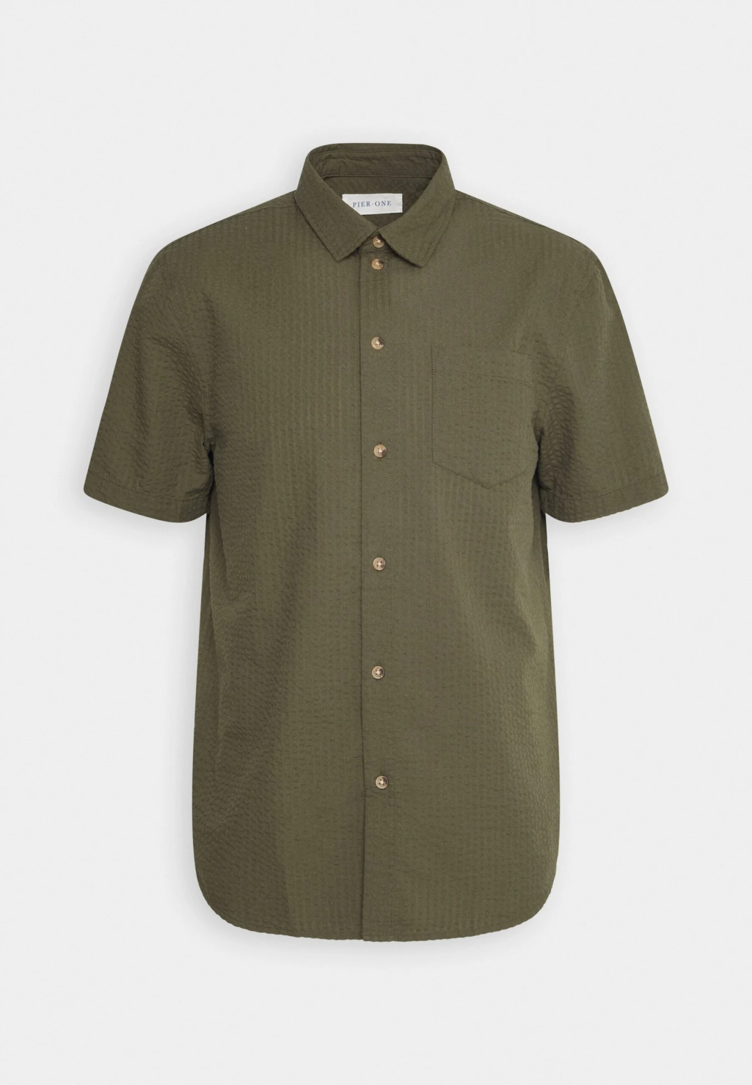Pier One Seersucker Kent- Camisa - 604 - Olive 3 Pier One Seersucker Kent- Camisa - 604 - Olive