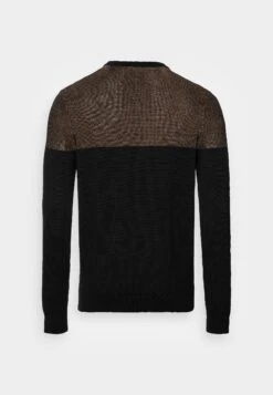 Pier One Jersey De Punto - Black/Brown -Pier One eb9234e8ed294d55a60da22b61a8b1db