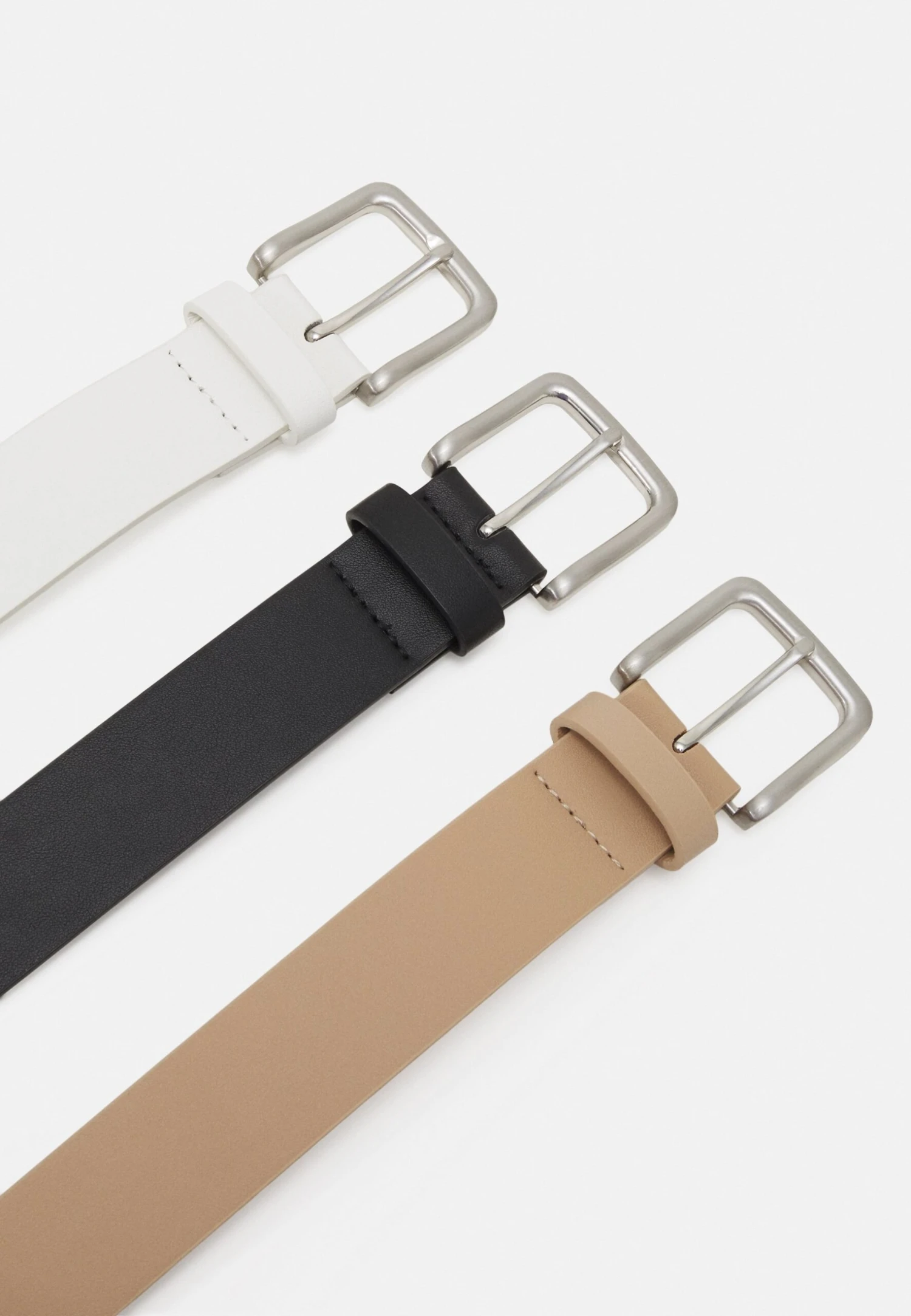 Pier One 3 Pack Unisex - Cinturón - Black/Beige/White 4 Pier One 3 Pack Unisex - Cinturón - Black/Beige/White - Imagen 2